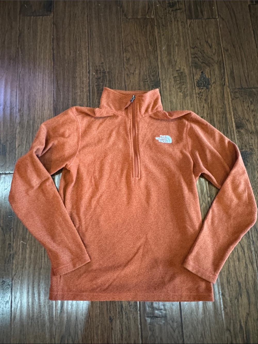 The North Face Men's Zip-Up Sweater — rust orange
